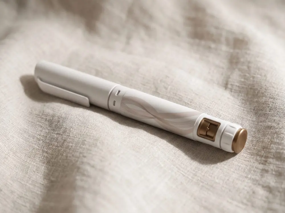The pen resting on linen