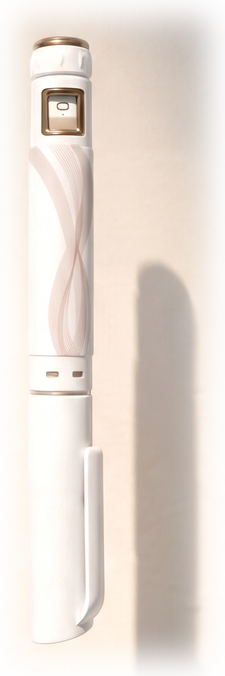 The Biovanta pre-filled pen standing on a sunlit wall